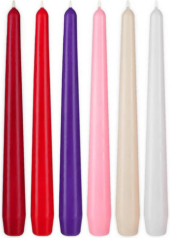 BRUBAKER 10 Inch Taper Candles - Dripless & Unscented - Made in Europe - 7.5 Hour Burn Time - Colored Wax Candles Perfect for Candle Holders and Candelabras