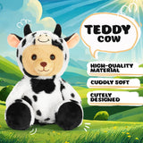 BRUBIES Teddy Cow - 10 Inch Teddy Bear in Cow Costume with Hood - Cuddly Toy for Cosy Adventures - Stuffed Animal for Children
