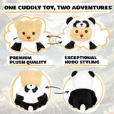 BRUBIES Teddy Panda - 10 Inch Teddy Bear in Panda Costume with Hood - Panda Bear Soft Toy for Cuddly Adventures - Stuffed Animal for Children