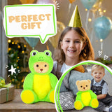 BRUBIES Teddy Frog - 10 Inch Teddy Bear in Frog Costume with Hood - Cuddly Toy for Cosy Adventures - Stuffed Animal for Children