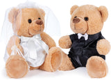 BRUBAKER Teddy Bear Wedding Couple - 10 Inch Bride and Groom Gift Set - Cuddly Toys for Wedding and Engagement - Soft toys