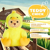 BRUBIES Teddy Duck - 10 Inch Teddy Bear in Duck Costume with Hood - Cuddly Toy for Cosy Adventures - Stuffed Animal for Children