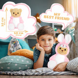 BRUBIES Teddy Bunny - 10 Inch Teddy Bear in Bunny Costume with Hood - Cuddly Toy for Cosy Adventures - Stuffed Animal for Children