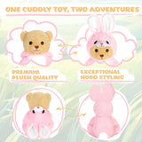 BRUBIES Teddy Bunny - 10 Inch Teddy Bear in Bunny Costume with Hood - Cuddly Toy for Cosy Adventures - Stuffed Animal for Children