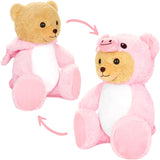 BRUBIES Teddy Pig - 10 Inch Teddy Bear in Pig Costume with Hood - Cuddly Toy for Cosy Adventures - Stuffed Animal for Children