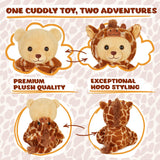 BRUBIES Teddy Giraffe - 10 Inch Teddy Bear in Giraffe Costume with Hood - Cuddly Toy for Cosy Adventures - Stuffed Animal for Children