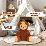 BRUBIES Teddy Monkey - 10 Inch Teddy Bear in Monkey Costume with Hood - Cuddly Toy for Cosy Adventures - Stuffed Animal for Children