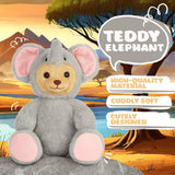 BRUBIES Teddy Elephant - 10 Inch Teddy Bear in Elephant Costume with Hood - Cuddly Toy for Cosy Adventures - Stuffed Animal for Children