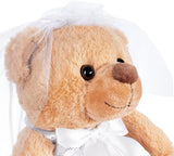 BRUBAKER Teddy Bear Wedding Couple - 10 Inch Bride and Groom Gift Set - Cuddly Toys for Wedding and Engagement - Soft toys