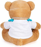 BRUBAKER Teddy Bear - Get Well Soon - 14 Inch Cuddly Toy Gift with Mask and Stethoscope - Doctor Plush Animal with White Shirt - Brown