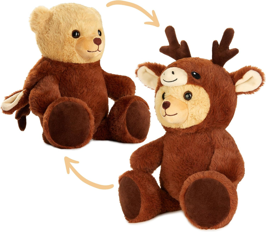 BRUBIES Teddy Deer - 10 Inch Teddy Bear in Deer Costume with Hood - Cuddly Toy for Cosy Adventures - Stuffed Animal for Children