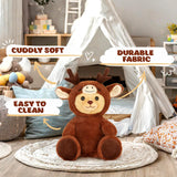 BRUBIES Teddy Deer - 10 Inch Teddy Bear in Deer Costume with Hood - Cuddly Toy for Cosy Adventures - Stuffed Animal for Children
