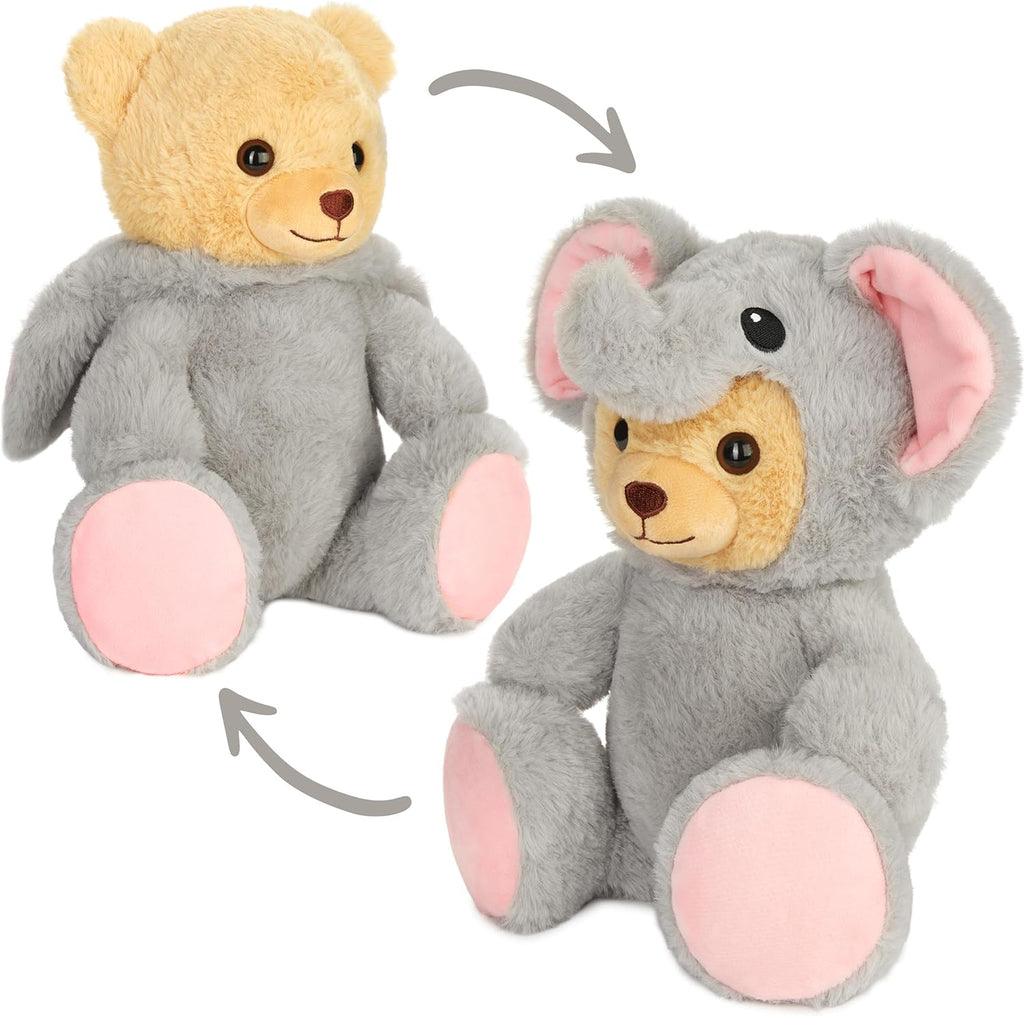 BRUBIES Teddy Elephant - 10 Inch Teddy Bear in Elephant Costume with Hood - Cuddly Toy for Cosy Adventures - Stuffed Animal for Children