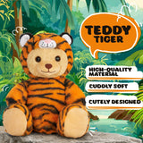 BRUBIES Teddy Tiger - 10 Inch Teddy Bear in Tiger Costume with Hood - Cuddly Toy for Cosy Adventures - Stuffed Animal for Children