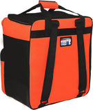 BRUBAKER Superfunction Combo, Ski Boot Bag and Ski Bag for 1 Pair of Ski, Poles, Boots and Helmet - Black Orange