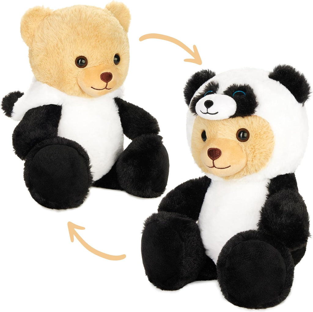 BRUBIES Teddy Panda - 10 Inch Teddy Bear in Panda Costume with Hood - Panda Bear Soft Toy for Cuddly Adventures - Stuffed Animal for Children