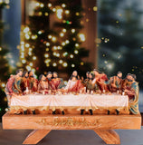 BRUBAKER Nativity Scene Set on Decorative Board - The Last Supper - Jesus and His 12 Disciples - 15 Inch Tabletop Christmas Decor Figurine - Holiday Decoration - Designed in Germany