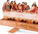 BRUBAKER Nativity Scene Set on Decorative Board - The Last Supper - Jesus and His 12 Disciples - 15 Inch Tabletop Christmas Decor Figurine - Holiday Decoration - Designed in Germany