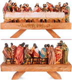 BRUBAKER Nativity Scene Set on Decorative Board - The Last Supper - Jesus and His 12 Disciples - 15 Inch Tabletop Christmas Decor Figurine - Holiday Decoration - Designed in Germany