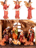 BRUBAKER Christmas Real Life Nativity Scene Set - Holiday Decoration - Stable with 11 Resin Figurines (not re-arrangeable) - Designed in Germany