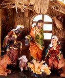 BRUBAKER Christmas Real Life Nativity Scene Set - Holiday Decoration - Stable with 11 Resin Figurines (not re-arrangeable) - Designed in Germany