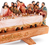 BRUBAKER Nativity Scene Set on Decorative Board - The Last Supper - Jesus and His 12 Disciples - 15 Inch Tabletop Christmas Decor Figurine - Holiday Decoration - Designed in Germany