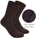BRUBAKER 2 Pairs Unisex Alpaca Wool Socks - Thick Winter Socks for Men or Women - 100% Alpaca - Premium Thermal Warm Boot Socks