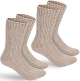 BRUBAKER 2 Pairs Unisex Alpaca Wool Socks - Thick Winter Socks for Men or Women - 100% Alpaca - Premium Thermal Warm Boot Socks