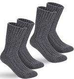 BRUBAKER 2 Pairs Unisex Alpaca Wool Socks - Thick Winter Socks for Men or Women - 100% Alpaca - Premium Thermal Warm Boot Socks