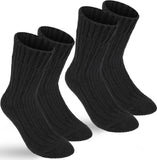 BRUBAKER 2 Pairs Unisex Alpaca Wool Socks - Thick Winter Socks for Men or Women - 100% Alpaca - Premium Thermal Warm Boot Socks