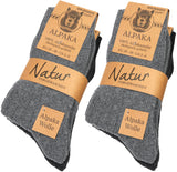 BRUBAKER 4 Pairs Alpaca Wool Socks - Fine Knit Socks for Women and Men - Unisex Socks Thin Knit
