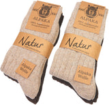 BRUBAKER 4 Pairs Alpaca Wool Socks - Fine Knit Socks for Women and Men - Unisex Socks Thin Knit