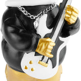 BRUBAKER Figurine Astronaut Guitarist with Electric Guitar - 9.5 Inch Spaceman Space Decor Figure with Black Hoodie and Chromed Helmet - Hand Painted - Gold, Black and White