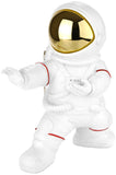 BRUBAKER Figurine Astronaut Fighting in Karate Pose - 6.7 Inch Spaceman Space Decor Figure with Chrome Plated Helmet - Hand Painted Modern Statue