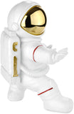 BRUBAKER Figurine Astronaut Fighting in Karate Pose - 6.7 Inch Spaceman Space Decor Figure with Chrome Plated Helmet - Hand Painted Modern Statue