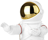 BRUBAKER Figurine Astronaut Fighting in Karate Pose - 6.7 Inch Spaceman Space Decor Figure with Chrome Plated Helmet - Hand Painted Modern Statue