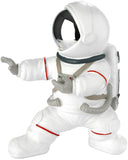 BRUBAKER Figurine Astronaut Fighting in Karate Pose - 6.7 Inch Spaceman Space Decor Figure with Chrome Plated Helmet - Hand Painted Modern Statue