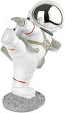 BRUBAKER Figurine Astronaut in Karate Pose - High Kick - 7.5 Inch Spaceman Space Decor Figure with Chrome Plated Helmet - Hand Painted Modern Statue