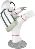 BRUBAKER Figurine Astronaut in Karate Pose - High Kick - 7.5 Inch Spaceman Space Decor Figure with Chrome Plated Helmet - Hand Painted Modern Statue