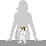 BRUBAKER Figurine Astronaut Singer - 7.9 Inch Spaceman Space Decor Figure with Microphone and Chrome Plated Helmet - Hand Painted Modern Statue for Musicians