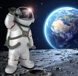 BRUBAKER Figurine Astronaut Singer - 7.9 Inch Spaceman Space Decor Figure with Microphone and Chrome Plated Helmet - Hand Painted Modern Statue for Musicians