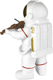 BRUBAKER Figurine Astronaut Violinist - 7.9 Inch Spaceman Space Decor Figure with Violin and Chrome Plated Helmet - Hand Painted Modern Statue for Musicians