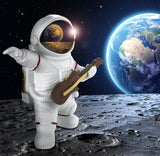 BRUBAKER Astronaut Guitarist Figurine - 6.7 Inch Spaceman Space Decor Figure with Guitar and Chrome Plated Helmet - Hand Painted Modern Statue for Musicians