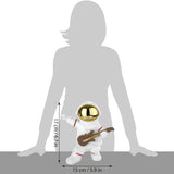 BRUBAKER Astronaut Guitarist Figurine - 6.7 Inch Spaceman Space Decor Figure with Guitar and Chrome Plated Helmet - Hand Painted Modern Statue for Musicians