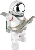 BRUBAKER Astronaut Guitarist Figurine - 6.7 Inch Spaceman Space Decor Figure with Guitar and Chrome Plated Helmet - Hand Painted Modern Statue for Musicians