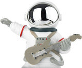 BRUBAKER Astronaut Guitarist Figurine - 6.7 Inch Spaceman Space Decor Figure with Guitar and Chrome Plated Helmet - Hand Painted Modern Statue for Musicians
