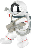 BRUBAKER Astronaut Guitarist Figurine - 6.7 Inch Spaceman Space Decor Figure with Guitar and Chrome Plated Helmet - Hand Painted Modern Statue for Musicians