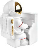 BRUBAKER Figurine Astronaut Piano Player - 6.3 Inch Spaceman Space Decor Figure with Piano and Chrome Plated Helmet - Hand Painted Modern Statue for Musicians