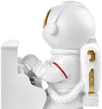 BRUBAKER Figurine Astronaut Piano Player - 6.3 Inch Spaceman Space Decor Figure with Piano and Chrome Plated Helmet - Hand Painted Modern Statue for Musicians