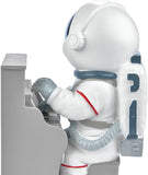 BRUBAKER Figurine Astronaut Piano Player - 6.3 Inch Spaceman Space Decor Figure with Piano and Chrome Plated Helmet - Hand Painted Modern Statue for Musicians